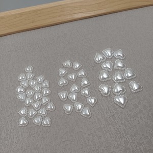 100颗价 c12 白色小号仿珍珠爱心树脂贴片约1-1.6cm