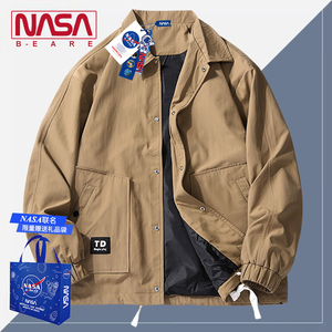 NASA联名美式棒球服春秋宽松休闲翻领工装夹克男款欧美hiphop外套