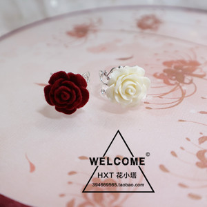 酒红色玫瑰戒指/指环流行饰品复古花朵宫廷简约个性手饰装饰包邮