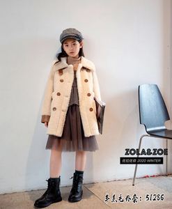 2022秋冬佐拉佐依冬季女童羊羔毛大衣中长款韩版新款洋气时髦外套