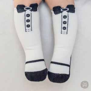韩国进口婴儿童袜子新款潮春秋季防滑中筒袜男女宝宝睡眠袜假鞋袜