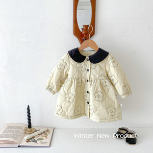 三小朵女童夹棉连衣裙 0-5岁冬季韩国童装女宝宝可爱娃娃领裙子儿