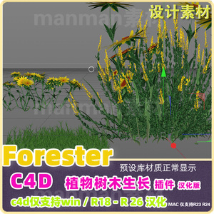 C4D植物插件c4d植物树木快速生成动画插件Forester插件 R18-R26