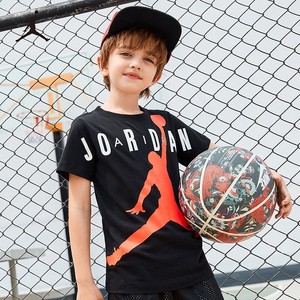 Nike Air Jordan童装男童T恤中大童短袖2024夏季儿童衣服女童上衣