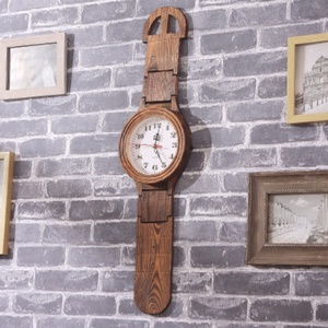 实木钟表客厅创意家用环保工艺卧室书房装饰复古手表式时钟挂钟