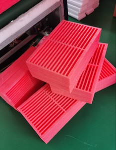 工厂生产红色珍珠棉泡沫盒  EPE格子托盘 防静电珍珠棉泡棉周转箱