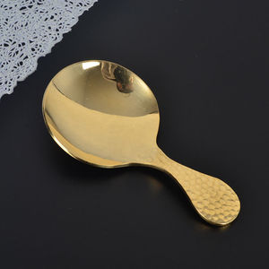 高档韩国铜勺子短柄便携熟铜家用餐具黄铜茶勺创意可爱儿童小圆勺