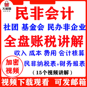 24年民非会计间非营利组织社团协会非企业全盘账实操视频课程E25