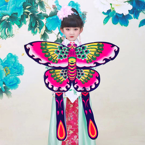 潍坊儿童舞蹈表演风筝蝴蝶跳舞飞的更高竹子幼儿手工表演道具包邮