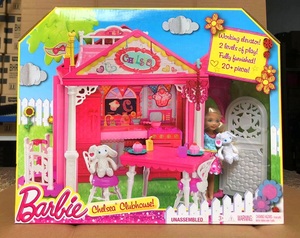 芭比娃娃小凯莉休闲屋房子礼盒套装过家家场景公主女孩玩具DWJ50