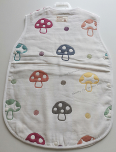 日本Hoppetta 六层纱布蘑菇睡袋 通气速干四季通用baby-kids size
