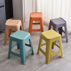 塑料凳子加厚家用餐桌成人椅子结实耐用简约板凳浴室高胶凳可叠加