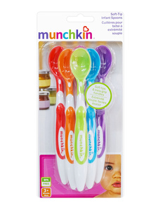 美国Munchkin麦肯齐满趣健婴儿长柄软勺幼儿喂养勺宝宝软头勺子