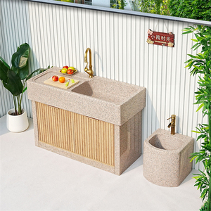 天然大理石材水池户外石头洗衣池阳台洗手盆室外一体整石庭院水槽