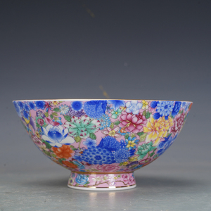 景德镇陶瓷碗粉彩万花碗马奶碗酥油茶碗米饭碗面碗古董古玩收藏