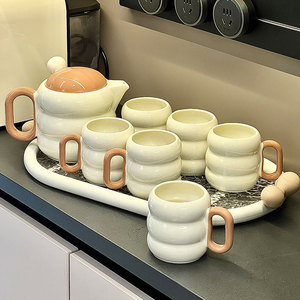 陶瓷冷水壶套装茶壶茶杯水杯凉水壶家用凉开壶大容量耐高温水具