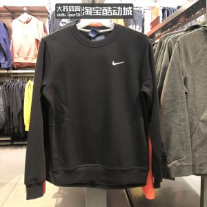 Nike/耐克 春季男女情侣经典黑色休闲薄绒套头卫衣 916609-010