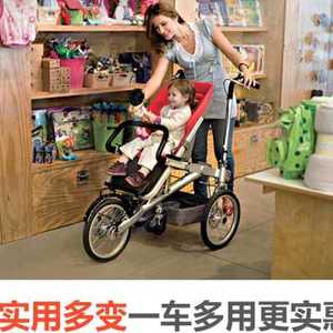 新款可反向骑行母子车 母婴亲子车便携折叠高景观三轮育儿自行车