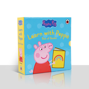 小猪佩奇英文原版绘本 非点读 Learn With Peppa Pig ABC字母数字颜色形状 粉红猪小妹宝宝启蒙认知纸板书4册盒装