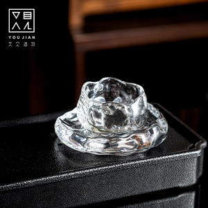冰冻烧玻璃品茗杯主人杯个人专用透明杯子小茶杯单只功夫茶具盏