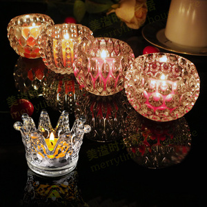 烛光晚餐球型玻璃烛台浪漫灯道具酒吧KTV餐厅营造氛围香薰蜡烛杯