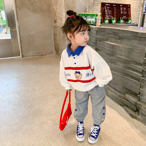 英国Next Kiss女宝套装春秋新款小童运动韩版洋气女孩卫衣两件套