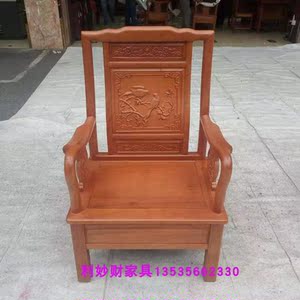 红木沙发菠萝格椅明式硬木单人位简约实木沙发厂家直销