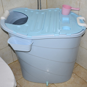 泡澡桶大人家用折叠浴桶成人洗澡桶儿童大号加厚塑料省水浴盆