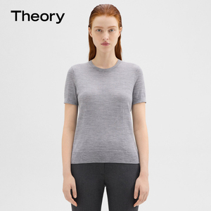 [Good Wool] Theory女装 羊毛混纺圆领短袖针织衫 I1211701
