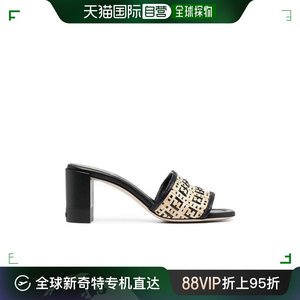 香港直邮潮奢 Fendi 芬迪 女士FF印花高跟凉鞋