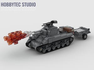 LEGO 乐高 美国 谢尔曼坦克 喷火型 911pcs LDD+PDF「设计图纸」