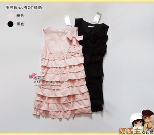 品牌,粉色羊毛呢(60.3%毛)小萝莉背心连衣裙,洛丽塔-S/M号#ax441