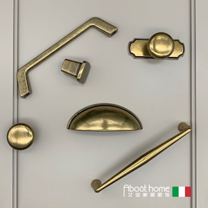 意大利古铜家具拉手抽屉橱柜门把手饺子贝壳古典中式现代美式拉手