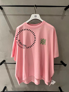 欧洲正品代购 Loewe/罗意威 22春夏新款  粉色仙人掌logo短袖T恤