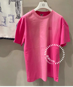 欧洲正品代购 Loewe/罗意威 22春夏新款   粉色渲染logo短袖T恤
