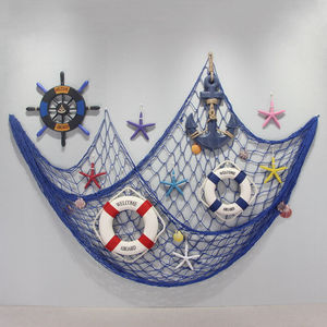 地中海风格渔网墙面壁饰挂件海洋风主题餐厅幼儿园挂饰鱼网装饰品
