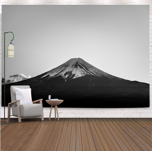 现代简约富士山墙面装饰超大背景布客厅沙发卧室墙壁挂毯床头挂布
