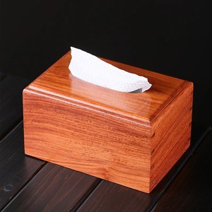 缅甸花梨木全独板纸巾盒桌面红木中式实木简约抽纸盒木制餐巾纸盒