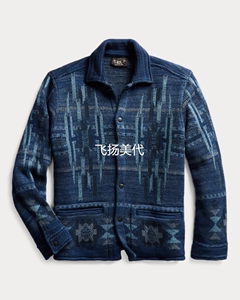 现货 RRL Indigo Workshirt Sweater蓝染西南衬衫外套 EDC 陈冠希