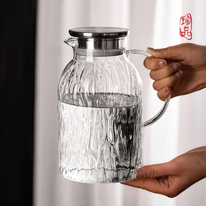 冰川凉白开凉水壶玻璃耐高温凉杯冷水壶家用储水大容量泡茶壶扎壶