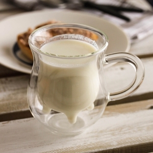 批发teatime milk cup原创设计全手工制双层玻璃杯子可微波牛奶杯