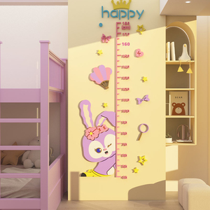 儿童身高测量墙贴宝宝量身高测量仪贴纸卡通身高3d立体卡通迪士尼