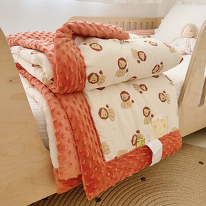 豆豆毯子婴儿盖毯儿童安抚宝宝套毯可拆卸被子幼儿园午睡四季通用