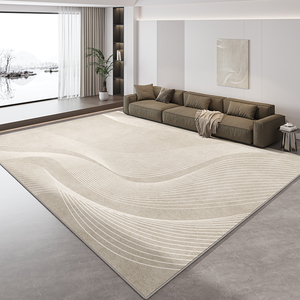 客厅地毯轻奢高级沙发地垫防水卧室床边毯2024新款免洗加厚大面积