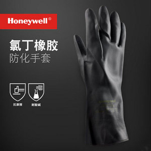 霍尼韦尔黑色加长加厚防化手套防腐蚀防氢氟酸实验防化耐酸碱手套