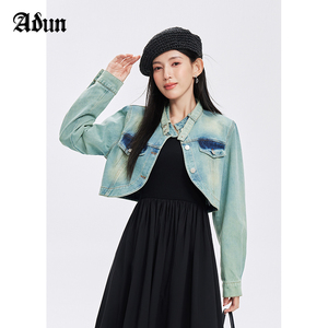 【商场同款】Abun2024年春季新品短款牛仔外套休闲时尚双色可选