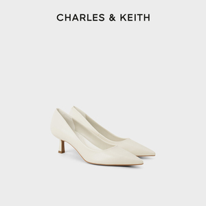 CHARLES&KEITH新款CK1-60361352-3简约纯色尖头通勤高跟单鞋女