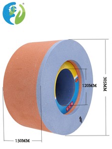 东马台湾无心磨砂轮12型磨床砂轮导轮磨床橘红色绿碳305*150*120