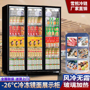 冷冻展示柜商用速冻柜急冻肉类冻品三门立式双门展示低温冰柜
