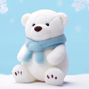 可爱围巾白色小熊玩偶睡觉抱枕北极熊熊毛绒玩具娃娃公仔礼物女友